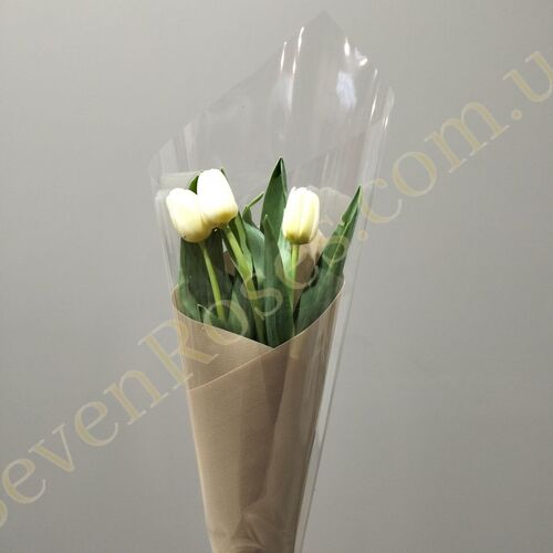 букет із 3 білих тюльпанів